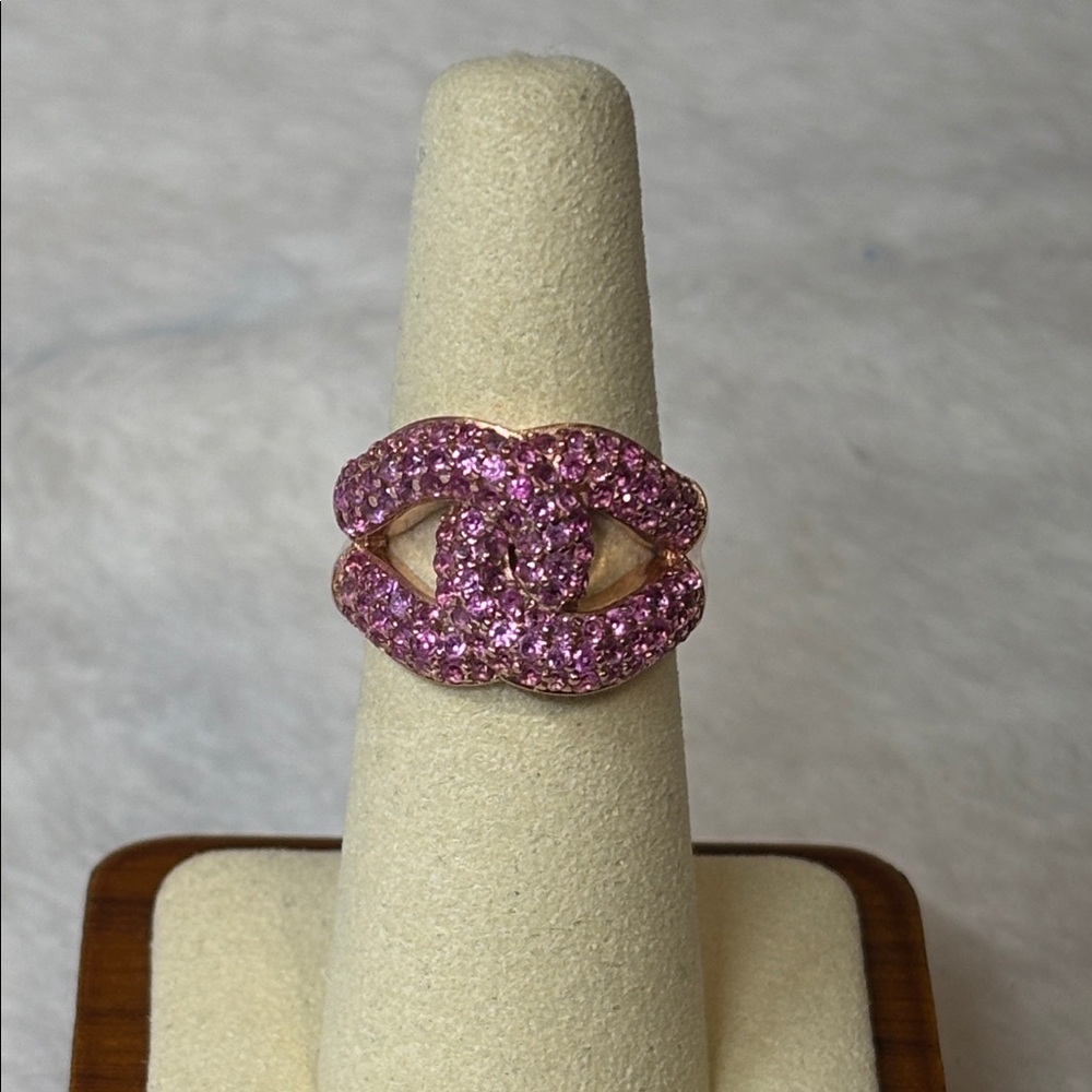 Lab Created Pink Sapphire Ring 18k Rose Gold over 925 Sterling Silver 2.35 ctw